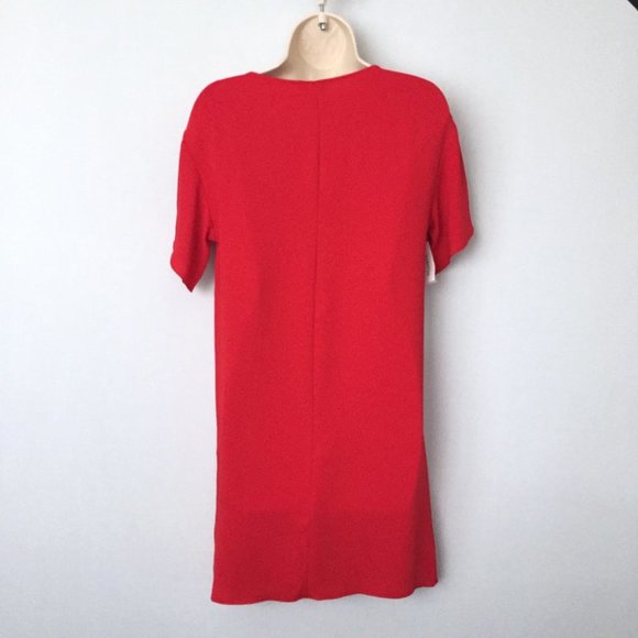 NWT ARITZIA BABATON Aaron Red V-Neck Shift Dress - Picture 4 of 9